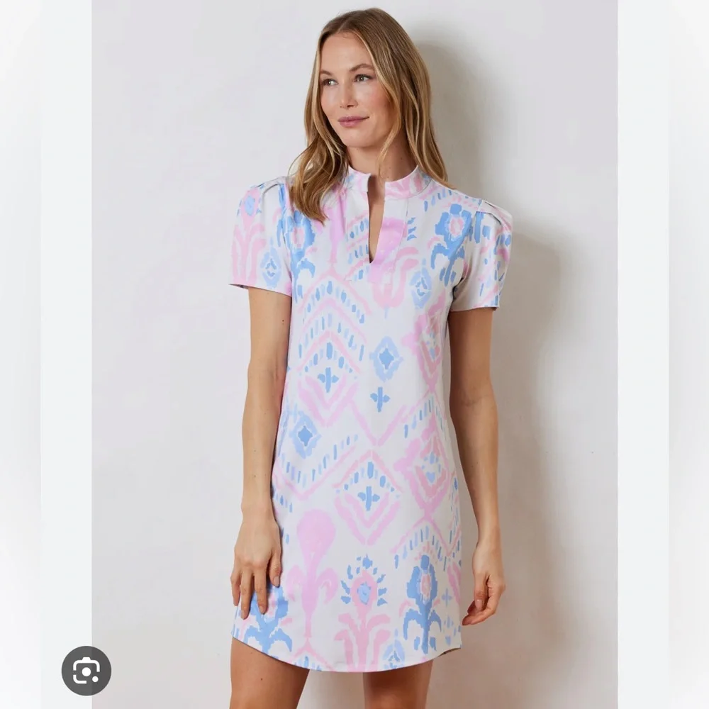 NWOT Dudley Stephens Parker Puff Sleeve Dress in Luxe Stretch - Picture 1 of 10